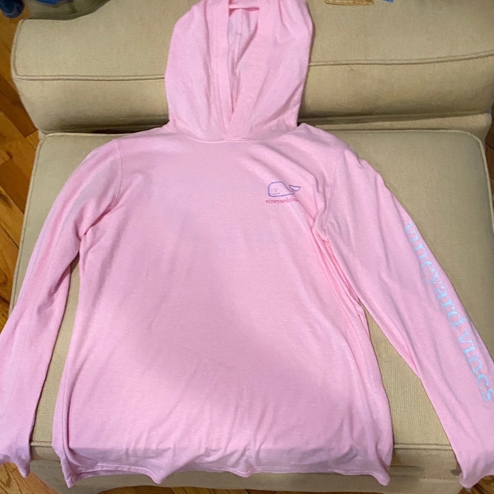 Vineyard Vines Edgartown Pink Hooded Pullover with Whale Logo